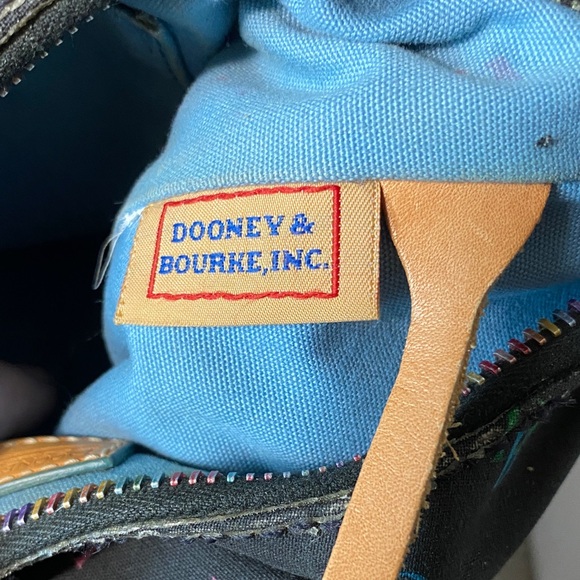 Dooney & Bourke Y2K small vintage Black Hobo Bag with Multicolor Logo - Picture 9 of 12